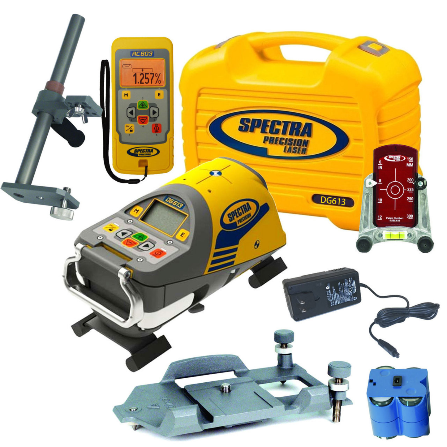 Spectra DG613 pipe laser for professional sewer and drainage pipe alignment.