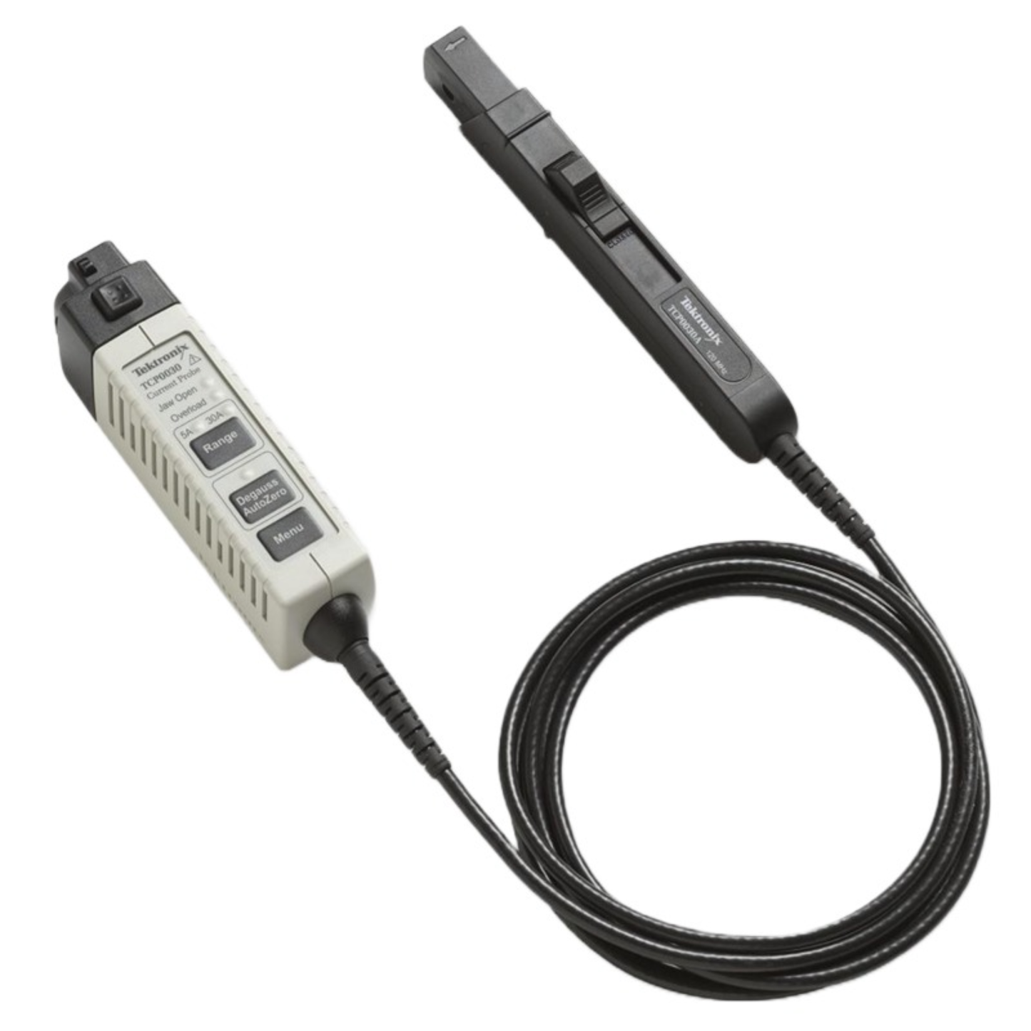 Tektronix TCP0030 AC DC current probe for precision oscilloscope current measurement.