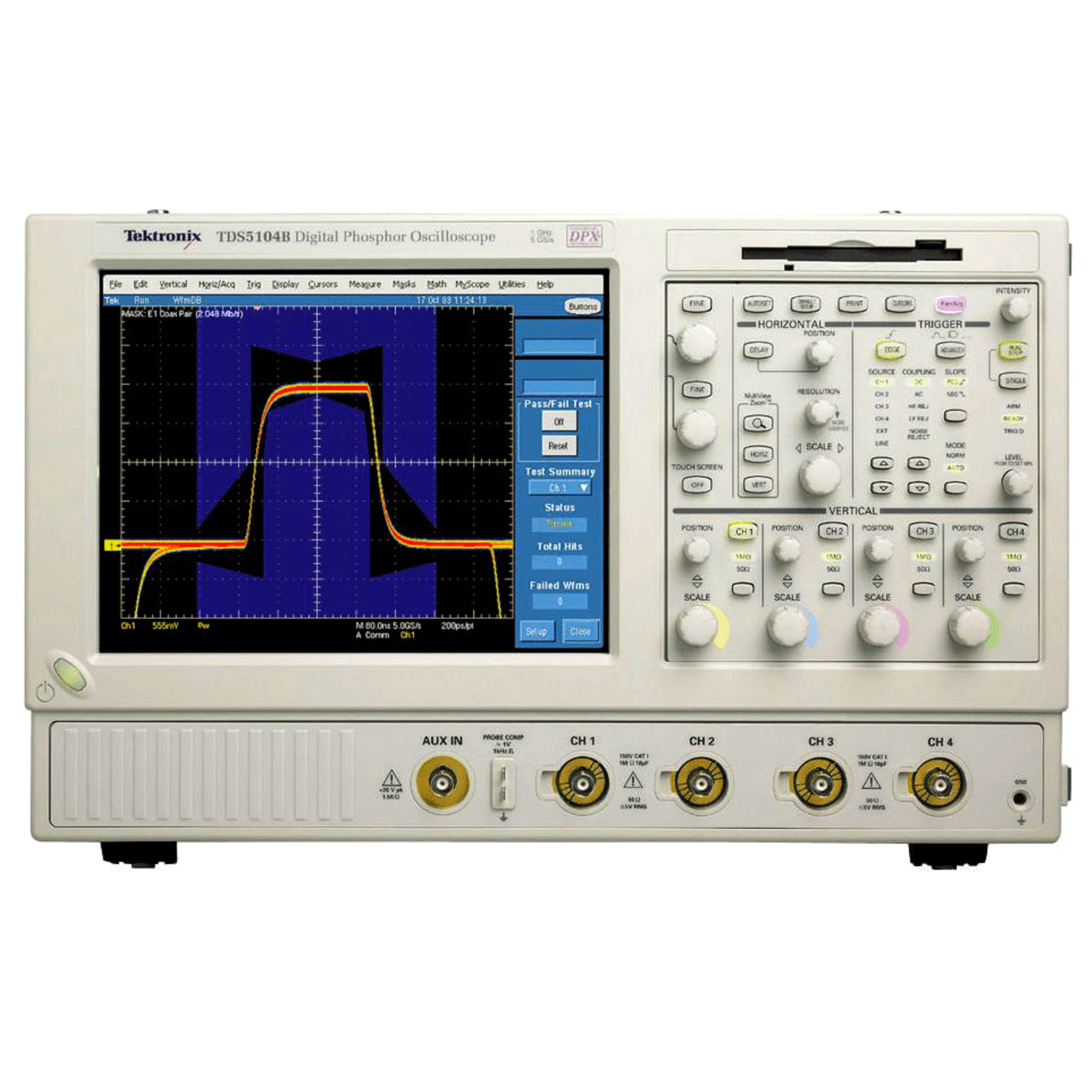 Tektronix TDS5104B digital storage oscilloscope with 1 GHz bandwidth and four channels.