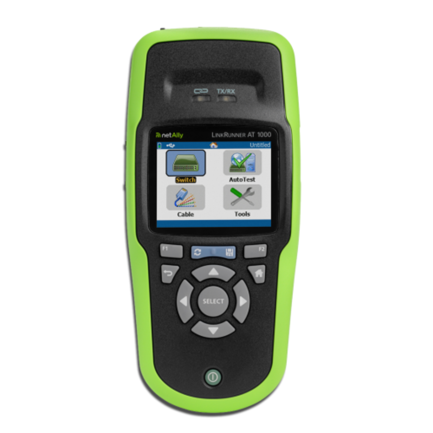 netAlly LinkRunner AT 1000 network auto tester for Ethernet connectivity verification and network diagnostics.