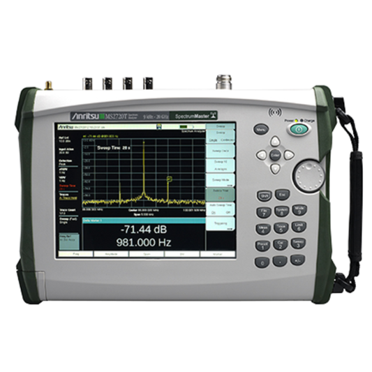 Anritsu MS2720T handheld spectrum analyzer for RF and wireless field testing.