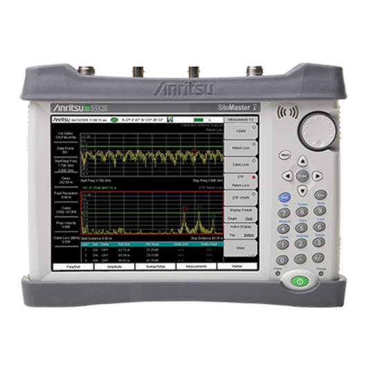 Anritsu S332E handheld cable and antenna analyzer for field RF testing.