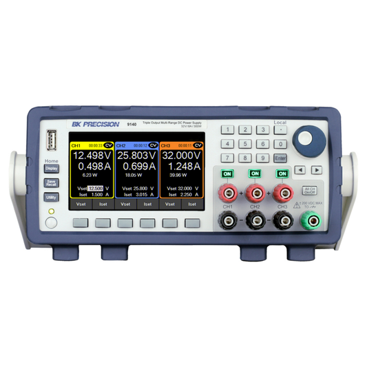 BK Precision 9140 programmable DC power supply for high-current laboratory testing.