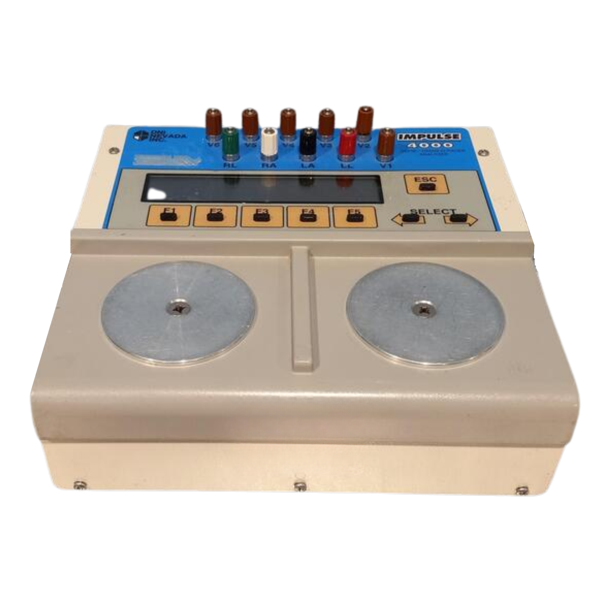 Dynatech Nevada 4000 defibrillator analyzer for professional testing of AEDs, defibrillators, and cardiac devices.