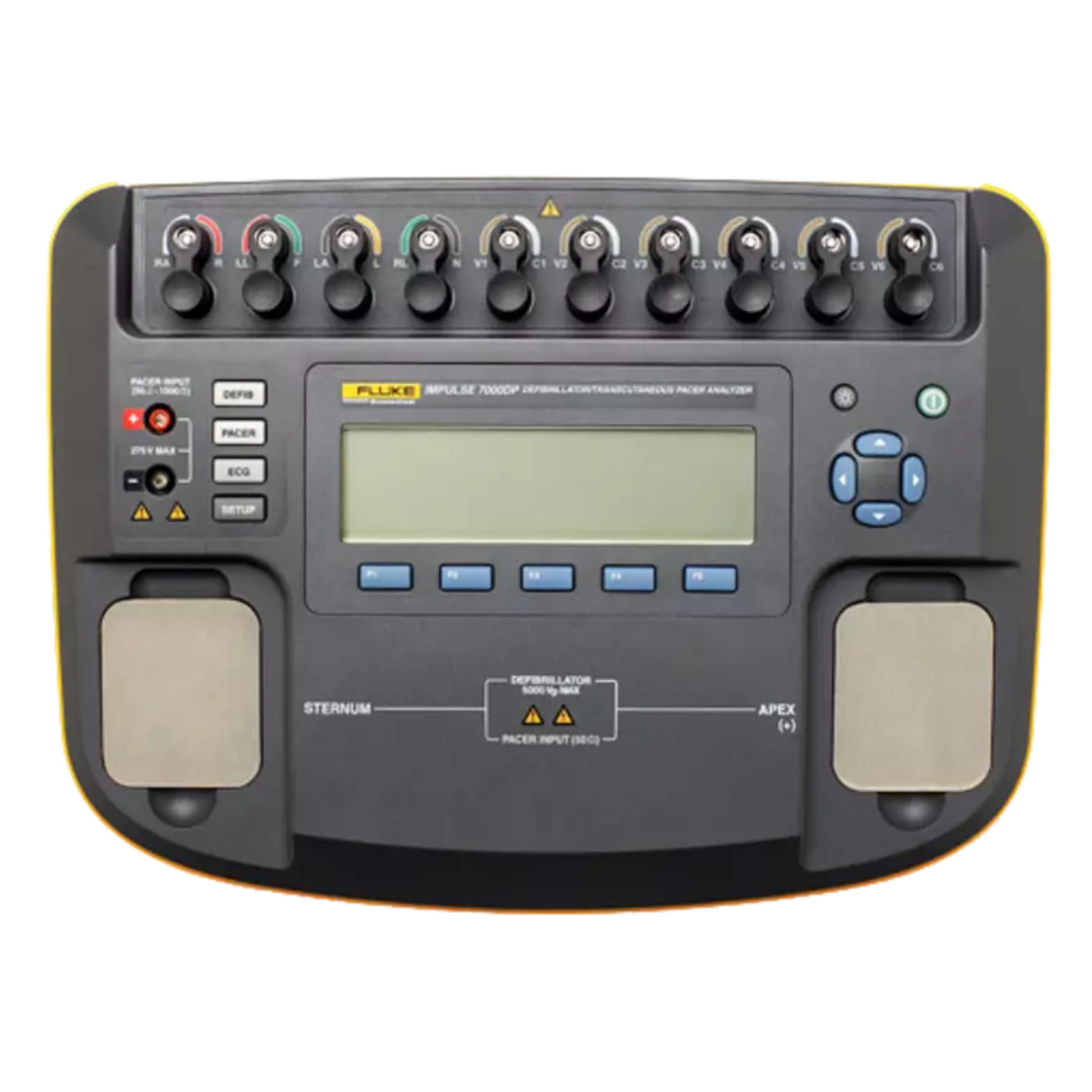 Fluke Impulse 7000DP defibrillator analyzer for professional testing of AEDs and cardiac devices.