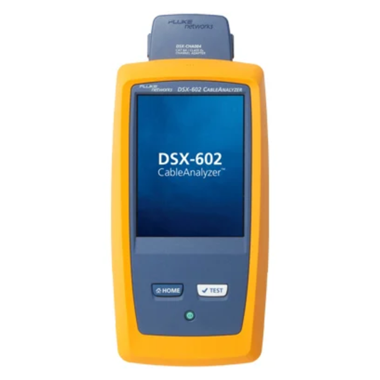 Fluke Networks DSX-602 cable certification tester for copper and fiber network installations.