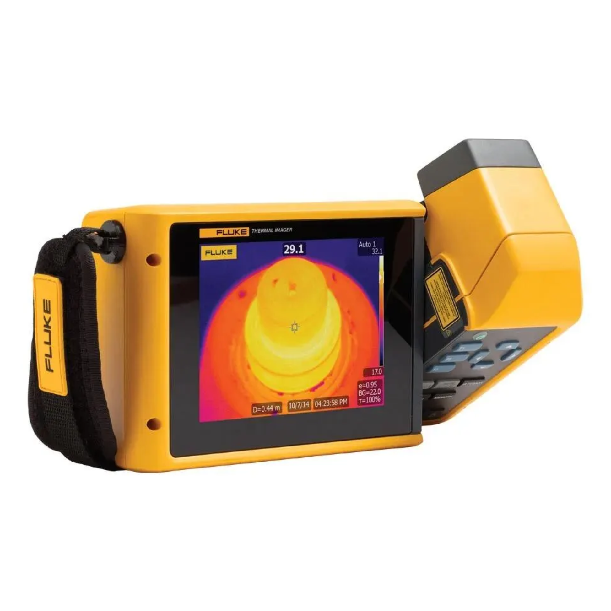 Fluke TiX520 industrial thermal imaging camera with rotating touchscreen for professional infrared inspections.