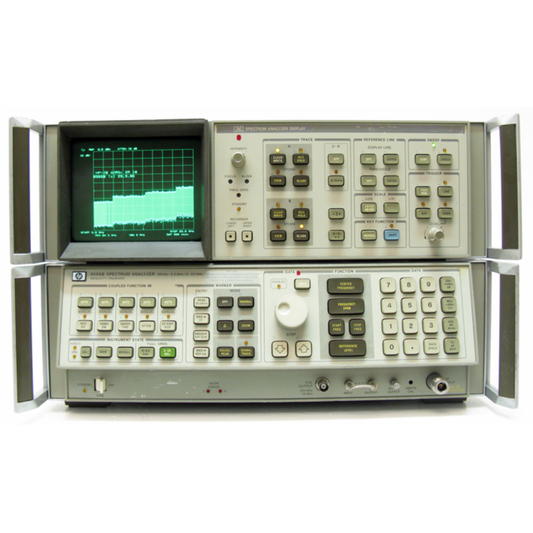 Hewlett Packard 8566B spectrum analyzer for RF and microwave signal analysis in laboratories.