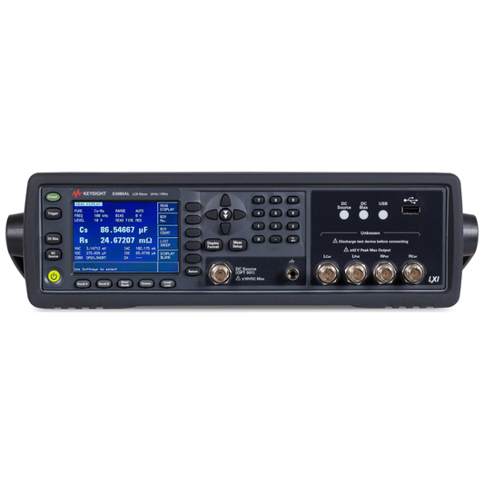 Keysight E4980AL precision LCR meter for high-accuracy impedance and component measurement.