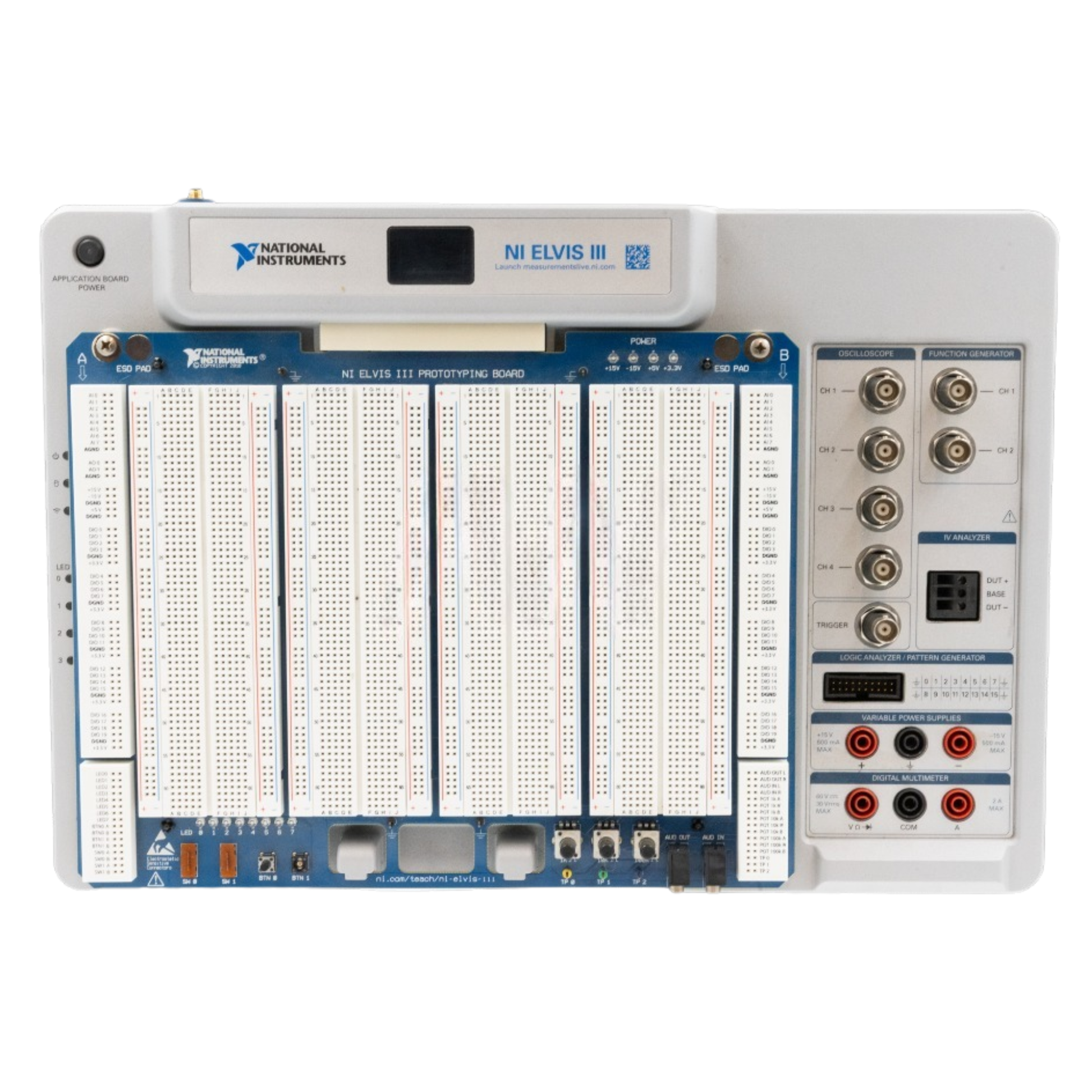 National Instruments NI ELVIS III engineering education platform for electronics and instrumentation laboratory training.