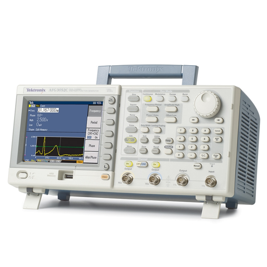 Tektronix AFG3052C dual-channel arbitrary function generator for precision signal testing.