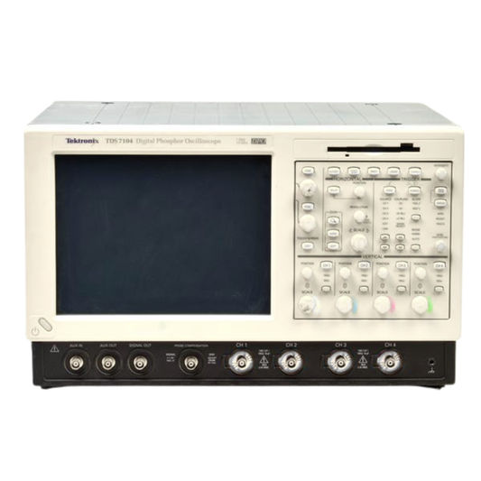 Tektronix TDS7104 1 GHz four-channel digital oscilloscope for high-speed electronic signal analysis.
